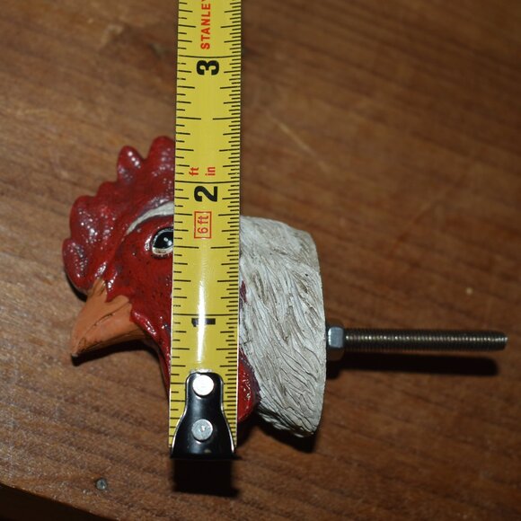 Rustic Country Farmhouse Resin Rooster Chicken Animal Drawer Knob - Picture 5 of 8